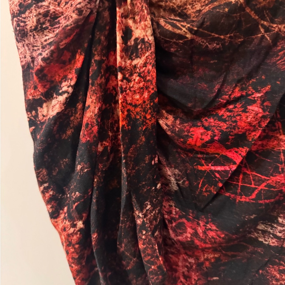 Helmut Lang Wrap Skirt Large Womens Midnight Floral Black Red Draped Y2K small - Picture 7 of 10